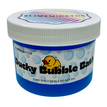 Load image into Gallery viewer, Container of Ducky Bubble Bath with a colorful lid on a white background. CLEAR SLIME, ASMR
